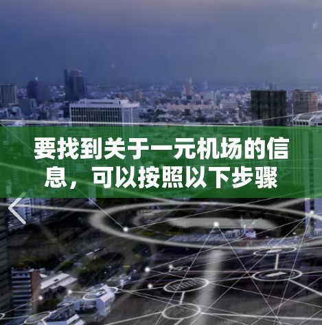 要找到关于一元机场的信息，可以按照以下步骤进行